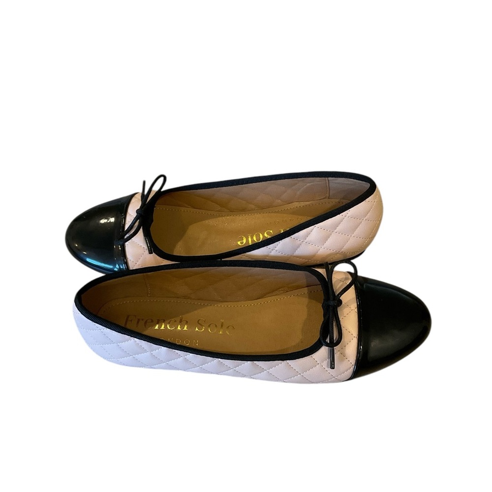 French Sole Amelie pink and black ballet flat - Picture 2 of 9